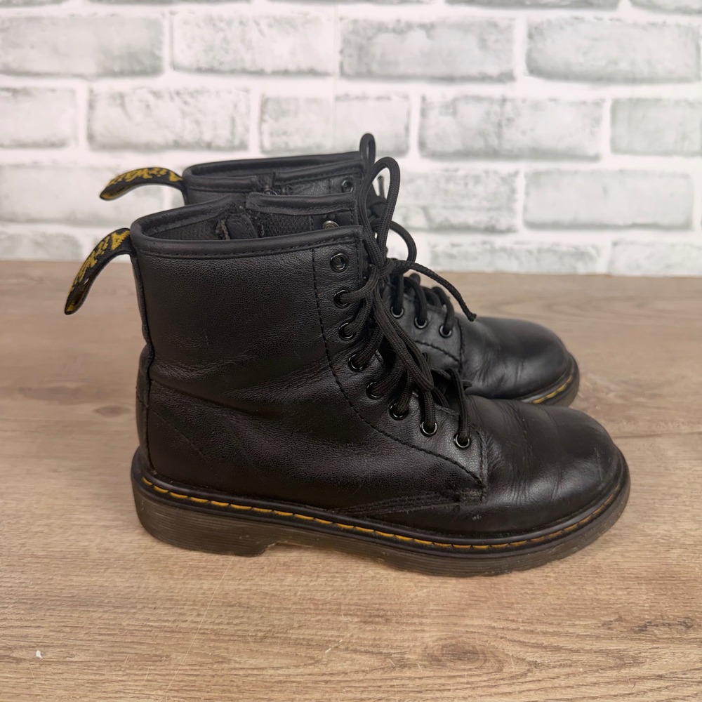 Dr Martens 1460 Side Zip Boot Black Kids Size 2 - Picture 2 of 7